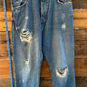 We The Free Distressed High-Rise Mom Jeans – Size 28